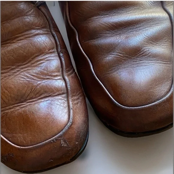 Vintage Prada 1990’s Mocha Chukka Desert Boots Shoes Men 9.5 Leather Ankle Italy - Picture 13 of 15